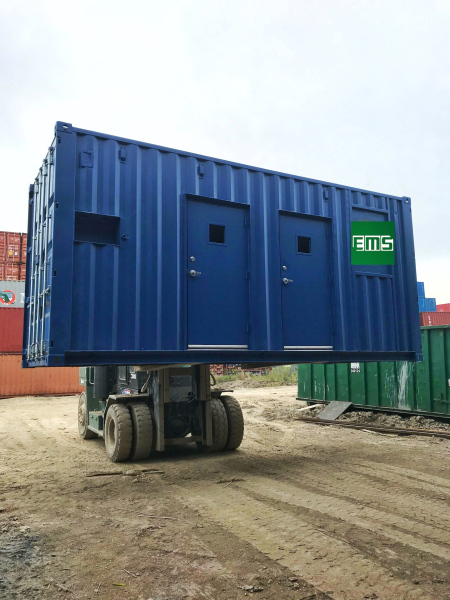 Container with double doors