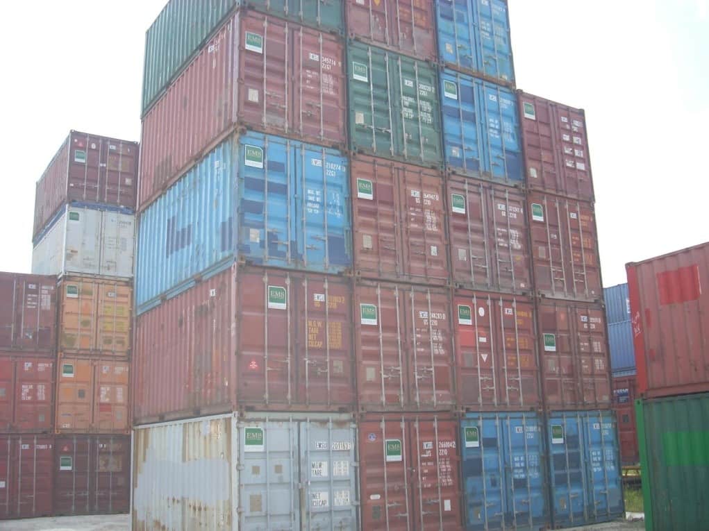 A Stack of Used Shipping Containers for Sale Ready to Get a Makeover
